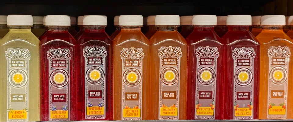 Lemonicious bottles on a premium retail shelf