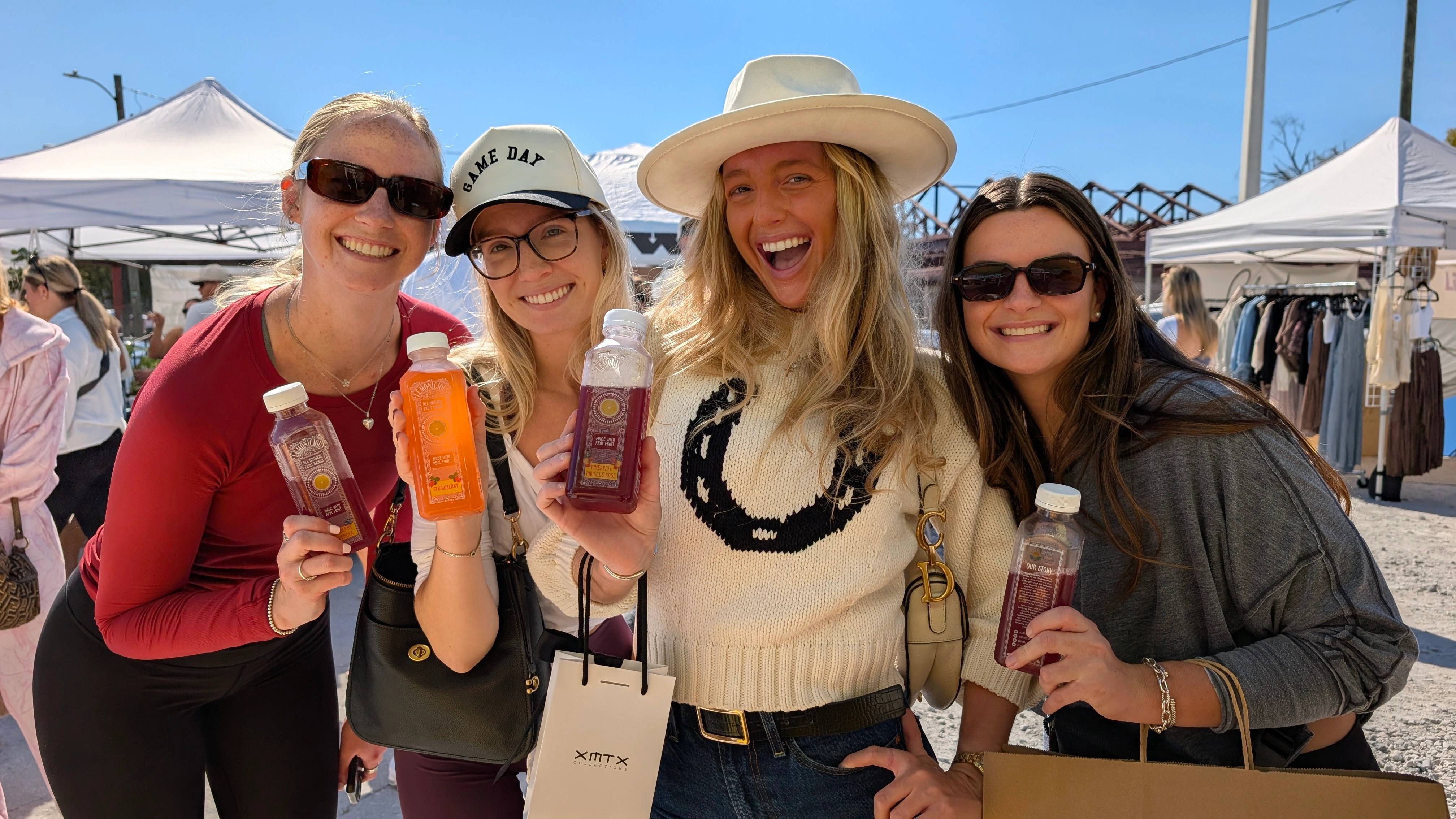 Customers enjoying Lemonicious at a local farmers market